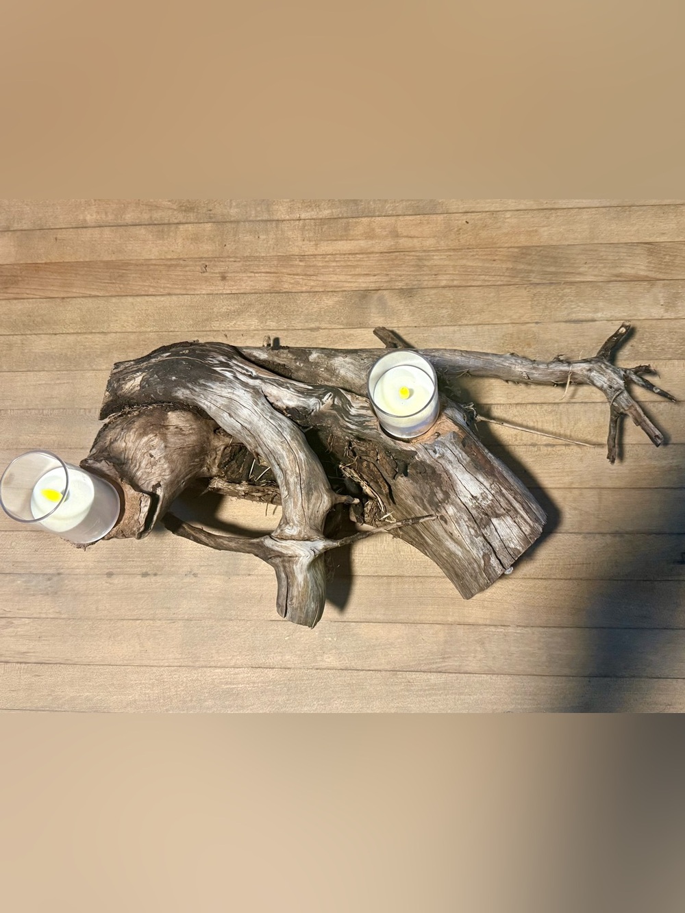 Handcrafted Natural Ocean Driftwood by my Husband- LED Candle 🕯️ Centerpiece - Picture 3 of 6